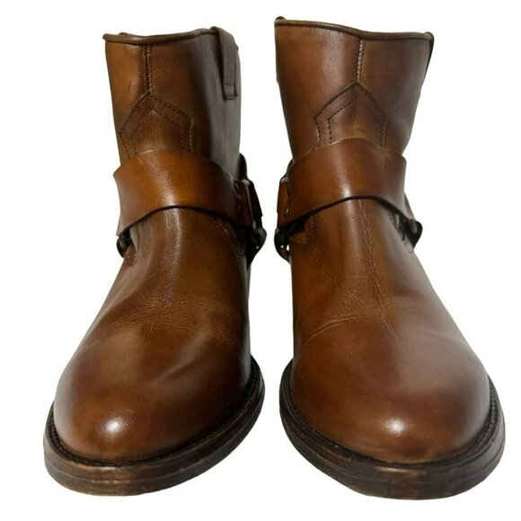 NEW Diego di Lucca Brown Leather Short Harness Western Boots Women's Size 9EE - Picture 7 of 13